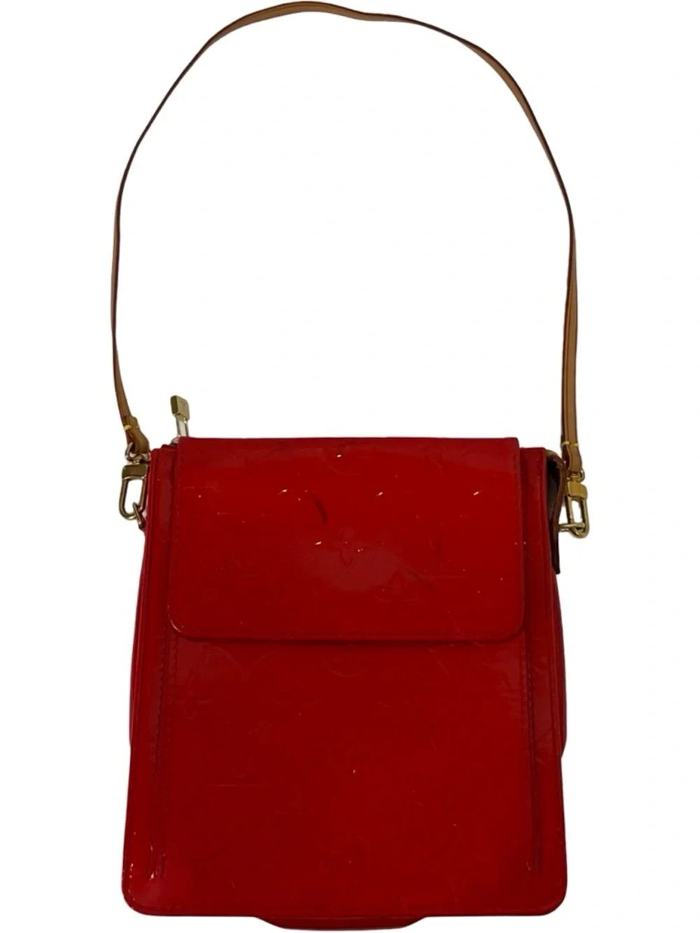 Louis Vuitton Red Monogram Vernis Mott Pochette - Picture 15 of 16